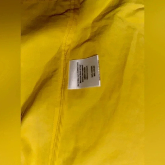 Eileen Fisher Jacket Medium Womens Yellow Anorak Rain Coat Full Zip High Collar - Picture 10 of 12